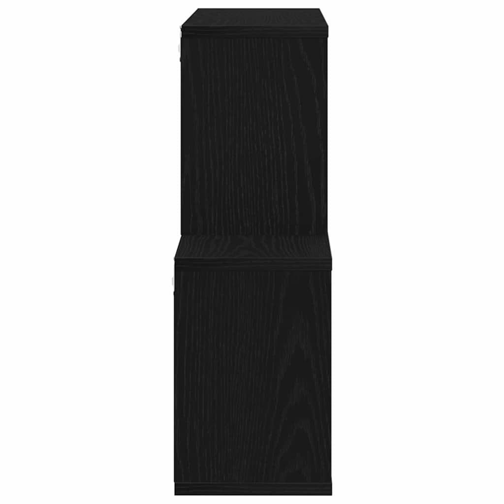 Væghylde med hylde Sort eg 76 x 15 x 53 cm Konstrueret træ