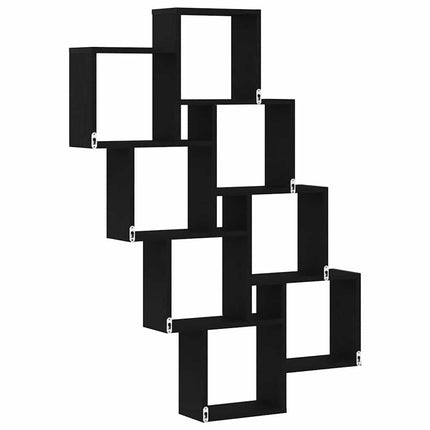 Væghylde Vægmonteret Sort eg 90 x 15 x 119,5 cm Konstrueret træ