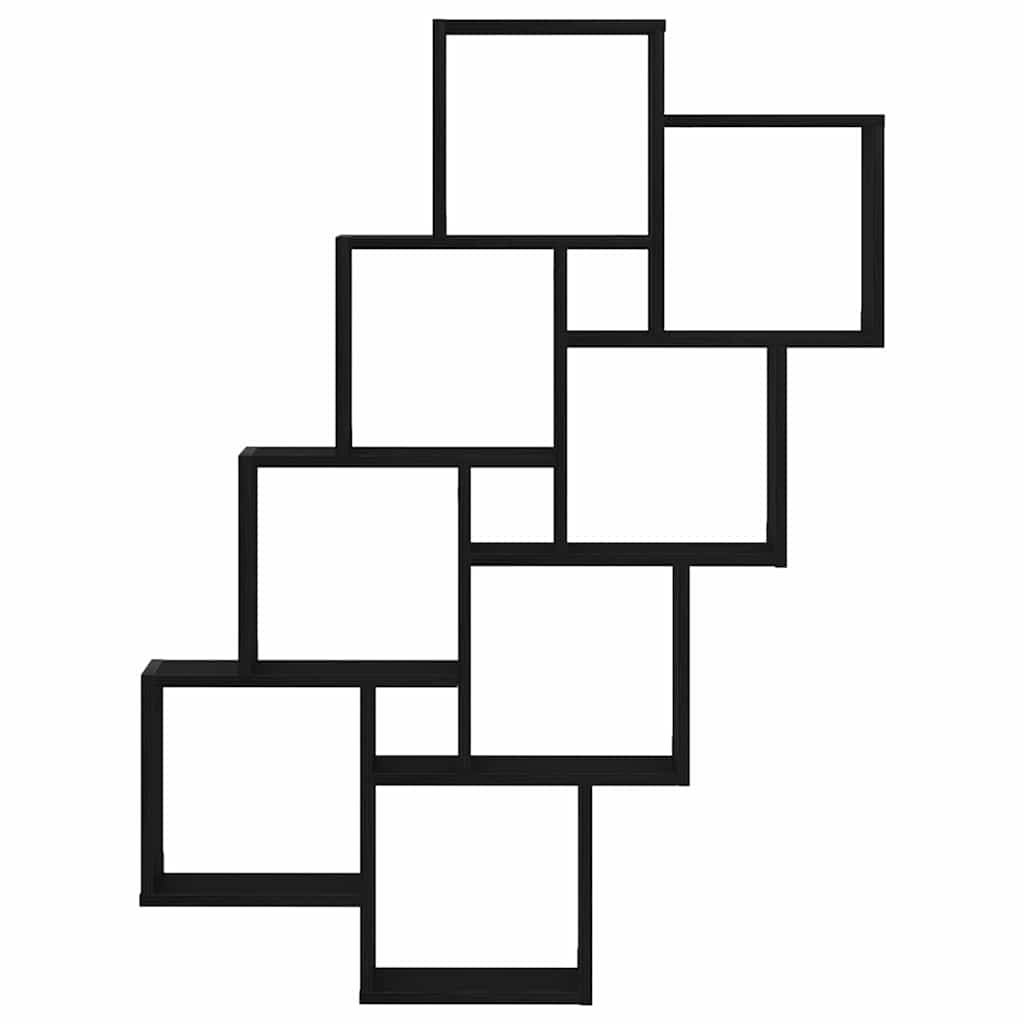 Væghylde med hylde Sort eg 90 x 15 x 119,5 cm Konstrueret træ