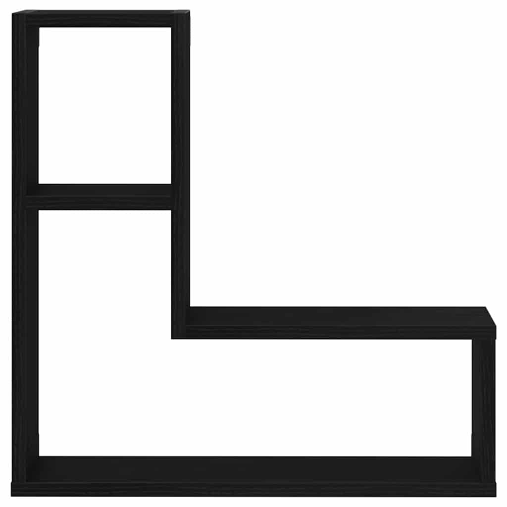 Væghylder 2 pcs Sort eg 50 x 15 x 85 cm Konstrueret træ