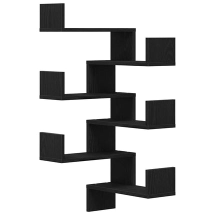 Væghylde Vægmonteret 2 stk. Sort eg 40 x 40 x 49,5 cm
