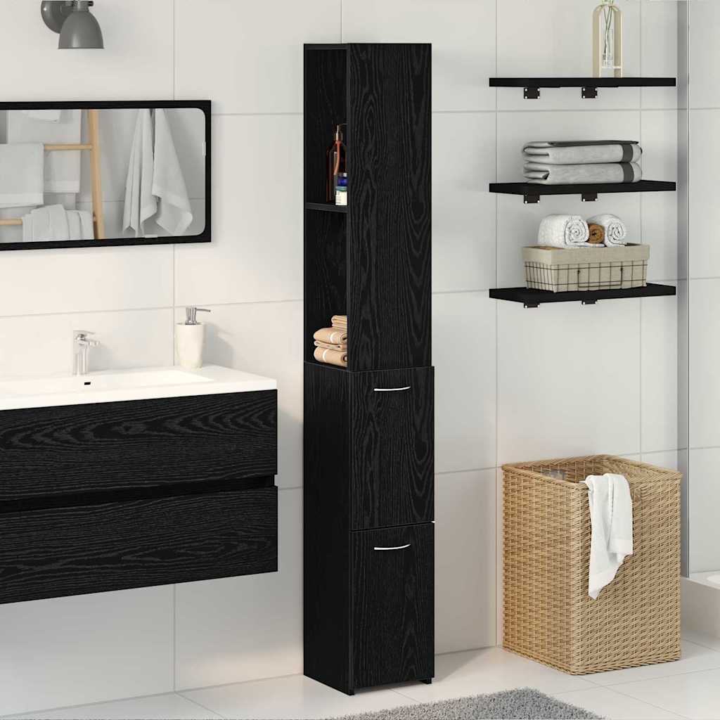 Badevrelsesskab Sort eg 25 x 25 x 170 cm Konstrueret tr