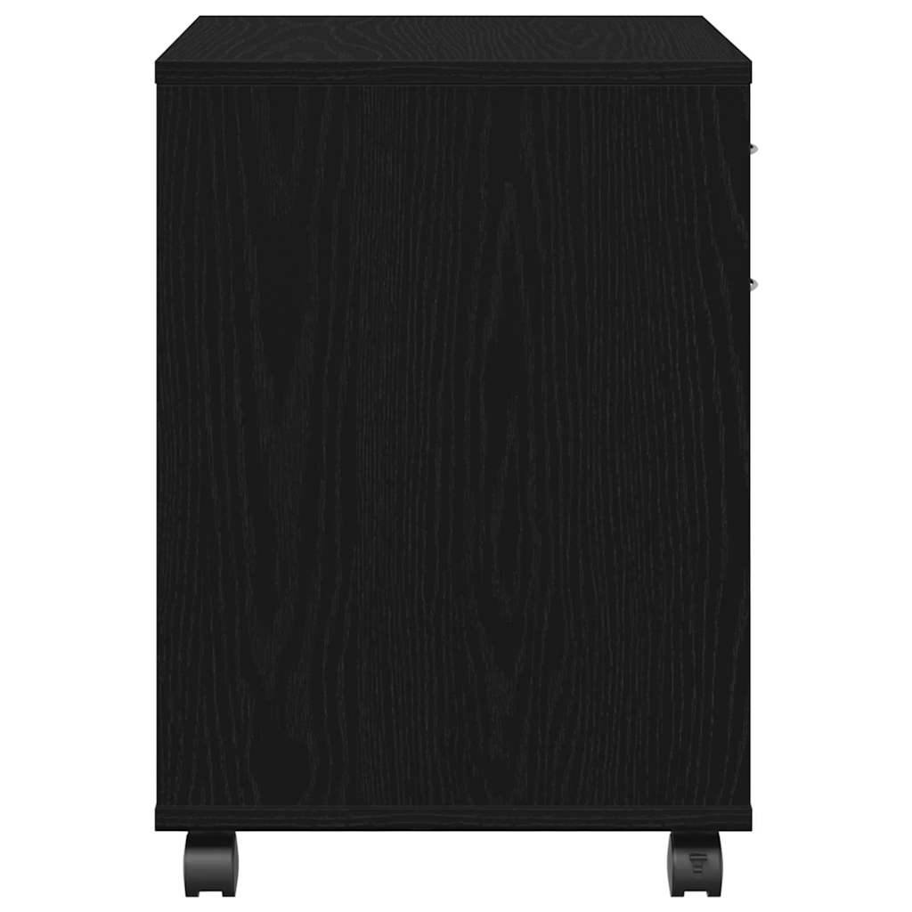 Rullende skab med hjul Sort eg 45 x 38 x 54 cm Konstrueret træ