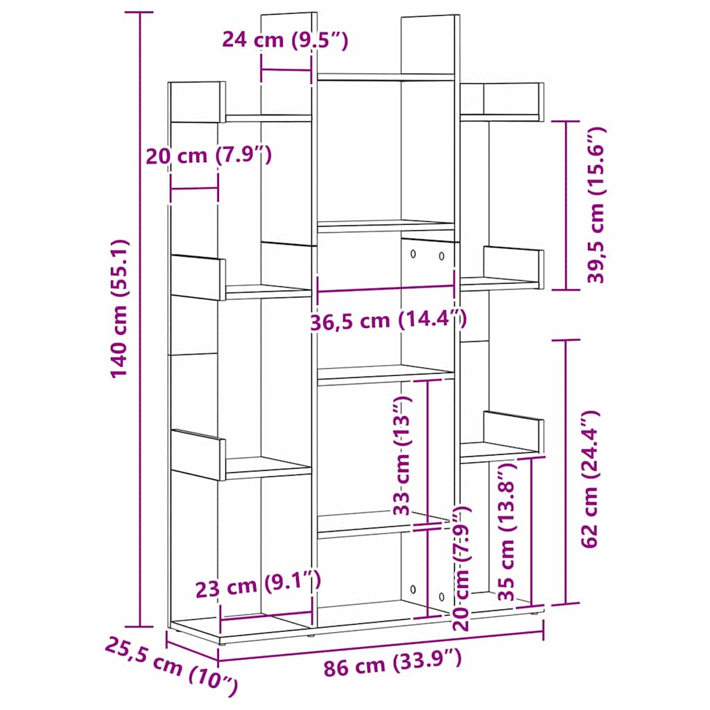 Bogreol Sort eg 86 x 25,5 x 140 cm Konstrueret træ