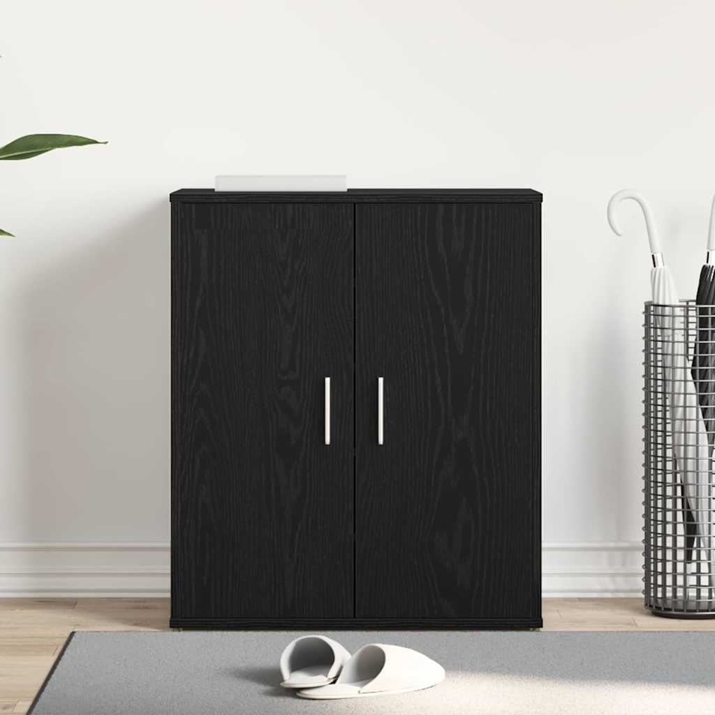 Sko skab med hylde Sort eg 60 x 35 x 70 cm Konstrueret træ