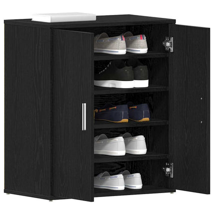 Sko skab 60 x 35 x 70 cm Konstrueret træ Sort eg