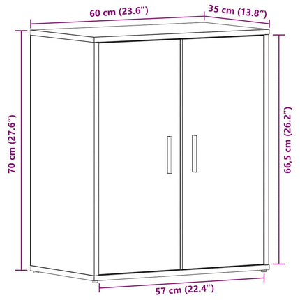 Sko skab 60 x 35 x 70 cm Konstrueret træ Sort eg