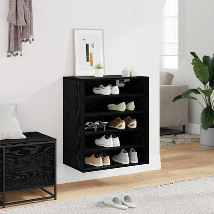 Sko skab 60 x 35 x 70 cm Konstrueret træ Sort eg