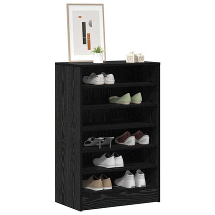 Sko skab 60 x 35 x 92 cm Konstrueret træ Sort eg