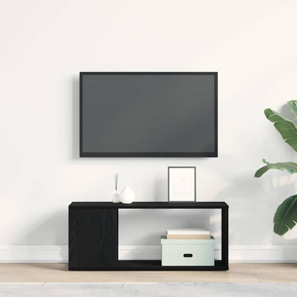 TV-møbelsæt 80 x 24 x 32 cm Sort eg Konstrueret træ