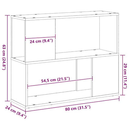 TV-møbelsæt 80 x 24 x 63 cm Sort eg Konstrueret træ