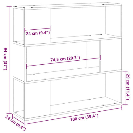 TV-møbelsæt 100 x 24 x 94 cm Sort eg Konstrueret træ