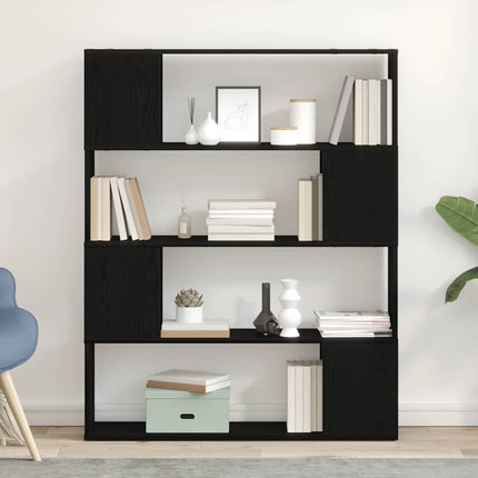TV-møbelsæt 100 x 24 x 124,5 cm Sort eg Konstrueret træ