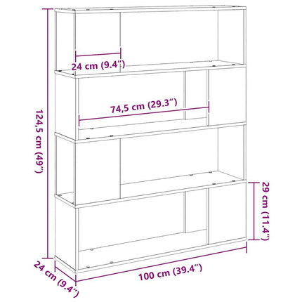 TV-møbelsæt 100 x 24 x 124,5 cm Sort eg Konstrueret træ
