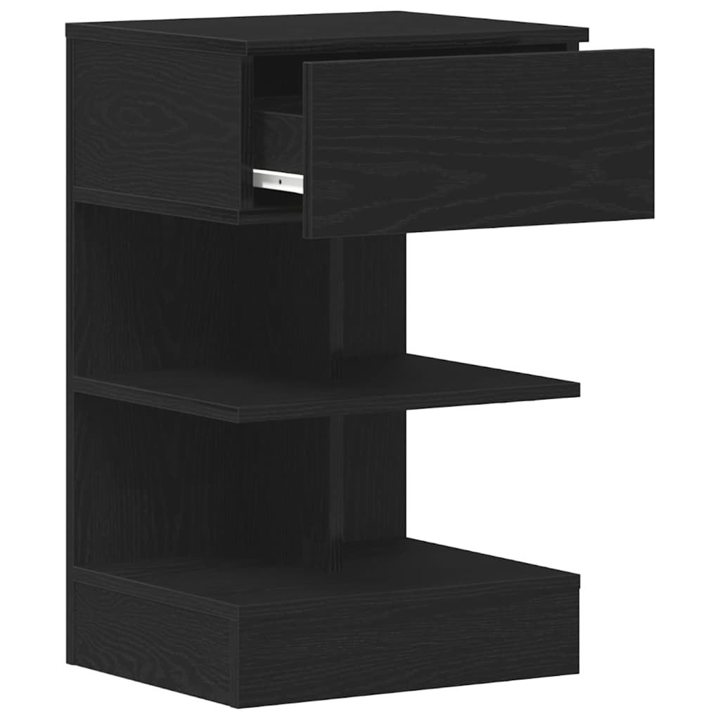 Natskab 2 pcs Sort eg 40 x 35 x 65 cm Konstrueret træ