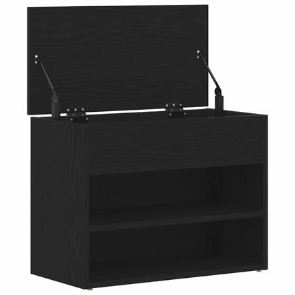 Sko bænk 60 x 30 x 45 cm Konstrueret træ Sort eg