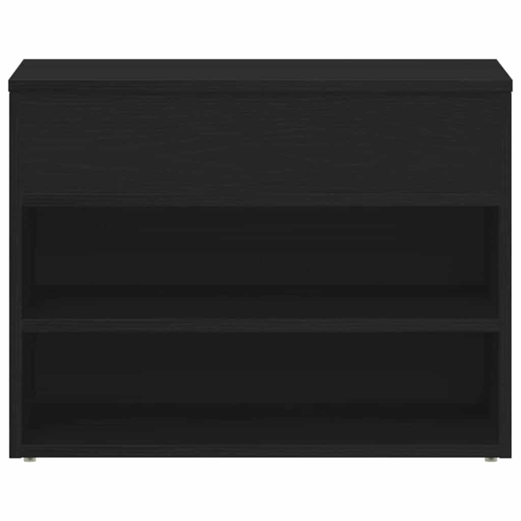 Sko bænk med hylde Sort eg 60 x 30 x 45 cm Konstrueret træ