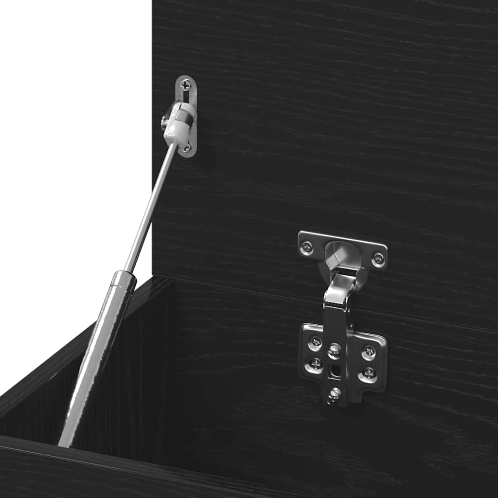 Sko bænk med hylde Sort eg 80 x 30 x 45 cm Konstrueret træ