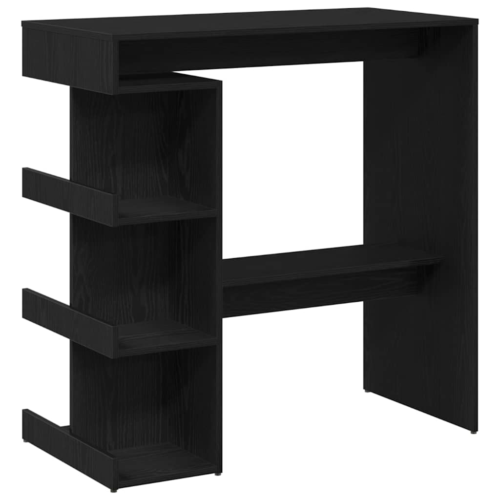 Barbord med hylde Sort eg 100 x 48 x 101,5 cm Konstrueret træ