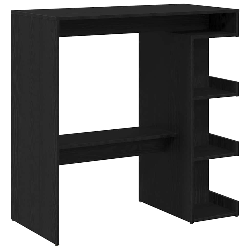 Barbord med hylde Sort eg 100 x 48 x 101,5 cm Konstrueret træ