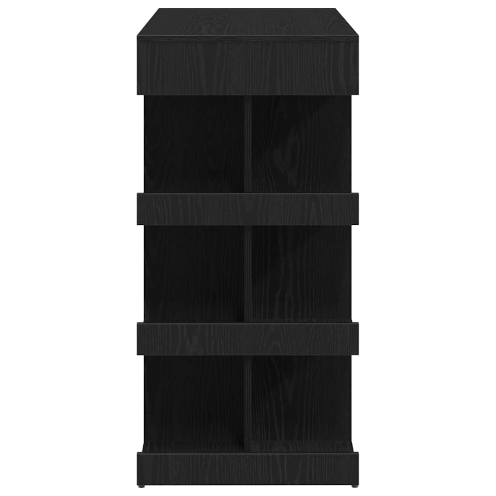 Barbord med hylde Sort eg 100 x 48 x 101,5 cm Konstrueret træ