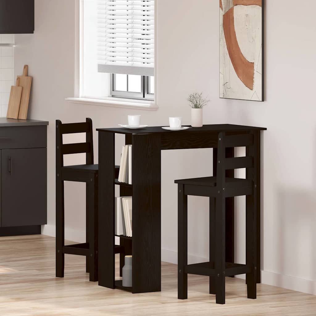Barbord med hylde Sort eg 102 x 50 x 103,5 cm Konstrueret træ