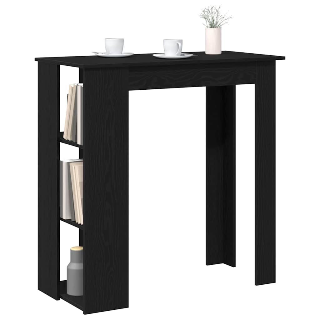 Barbord med hylde Sort eg 102 x 50 x 103,5 cm Konstrueret træ