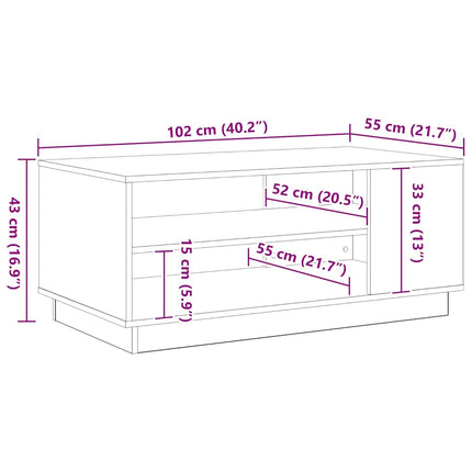 Sofabord Sort eg 102 x 55 x 43 cm Konstrueret træ