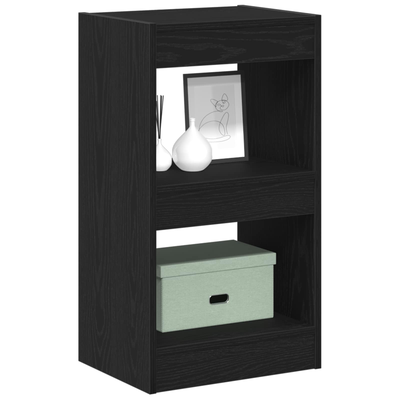 Bogskab Sort eg 40 x 30 x 71,5 cm Konstrueret træ billede