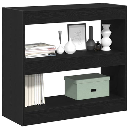 Bogskab 2 pcs Sort eg 80 x 30 x 72 cm Konstrueret træ