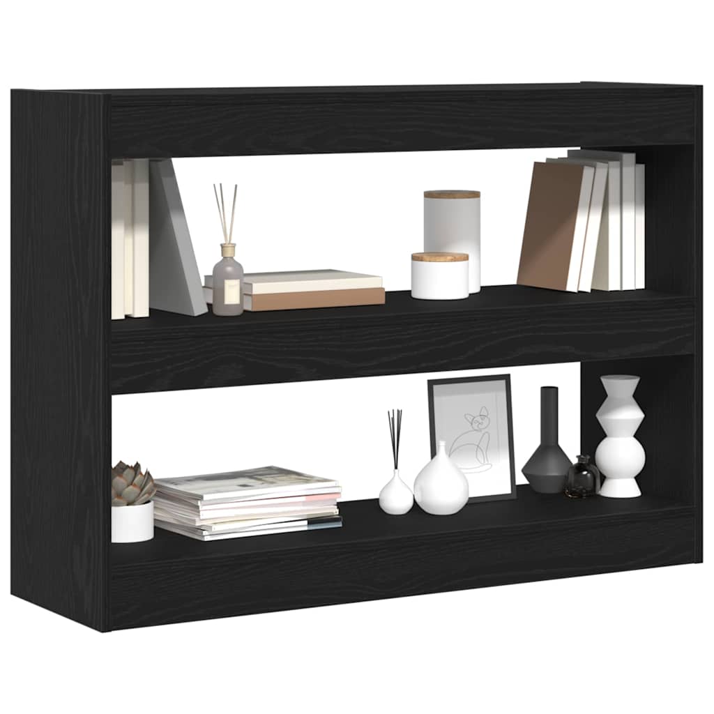 Bogreol Sort eg 100 x 30 x 72 cm Konstrueret træ billede