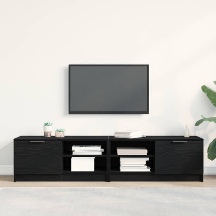 TV-skab 2 pcs Sort eg 80 x 35 x 36,5 cm Konstrueret træ