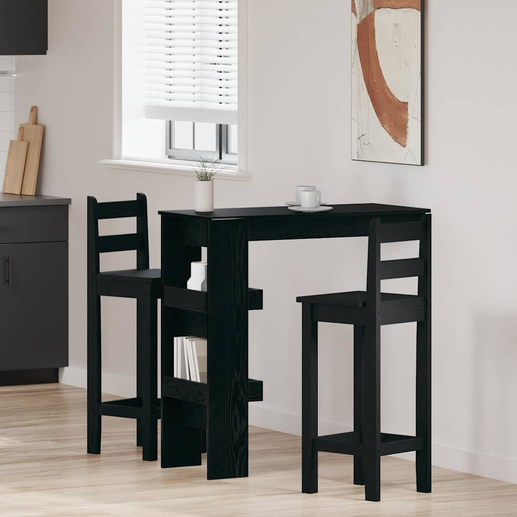 Væg barbord Sort eg 102 x 45 x 103,5 cm Konstrueret træ