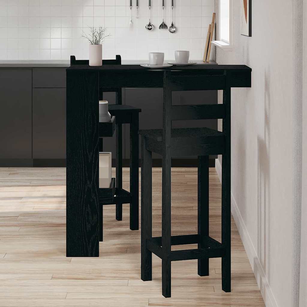 Væg barbord Sort eg 102 x 45 x 103,5 cm Konstrueret træ
