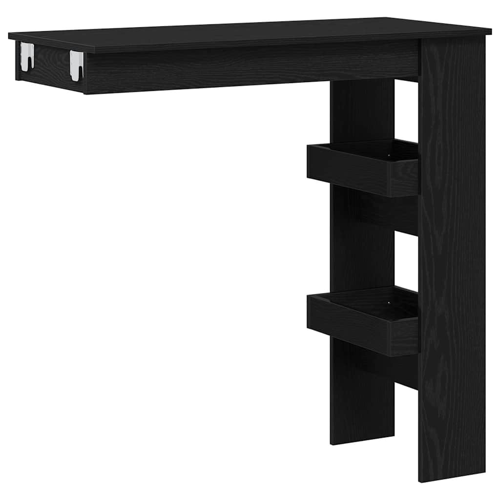 Væg barbord Sort eg 102 x 45 x 103,5 cm Konstrueret træ