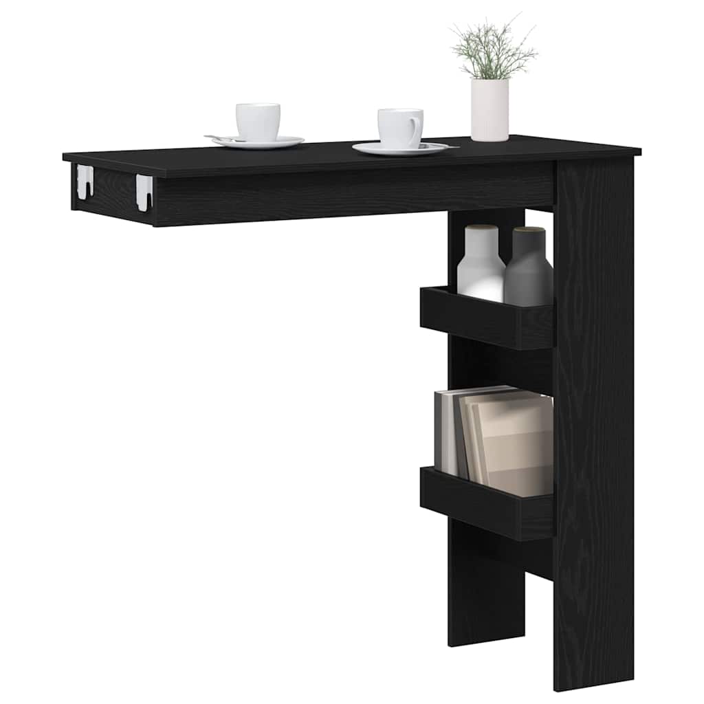 Væg barbord Sort eg 102 x 45 x 103,5 cm Konstrueret træ