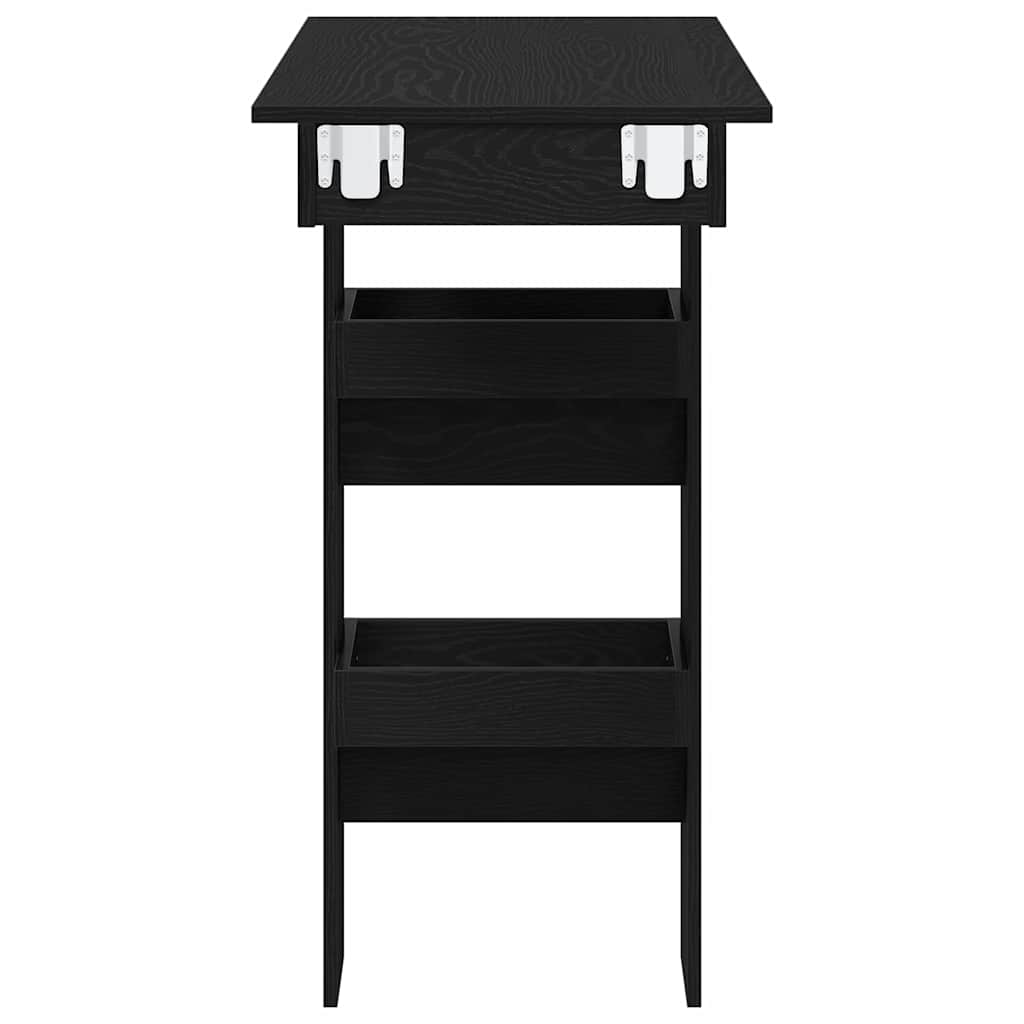 Væg barbord Sort eg 102 x 45 x 103,5 cm Konstrueret træ