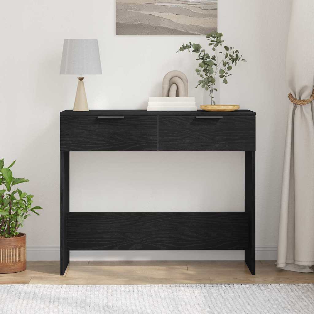 Konsolbord med skuffe Sort eg 30 x 36 x 75 cm Konstrueret træ