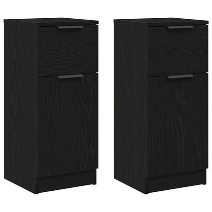 Sideboard 2 stk. Sort eg 30 x 30 x 70 cm Konstrueret træ