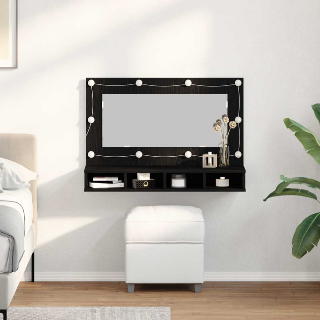 Spejlskab Sort eg 90 x 31,5 x 62 cm Konstrueret træ