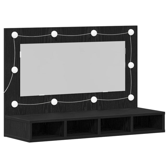 Spejlskab Sort eg 90 x 31,5 x 62 cm Konstrueret træ