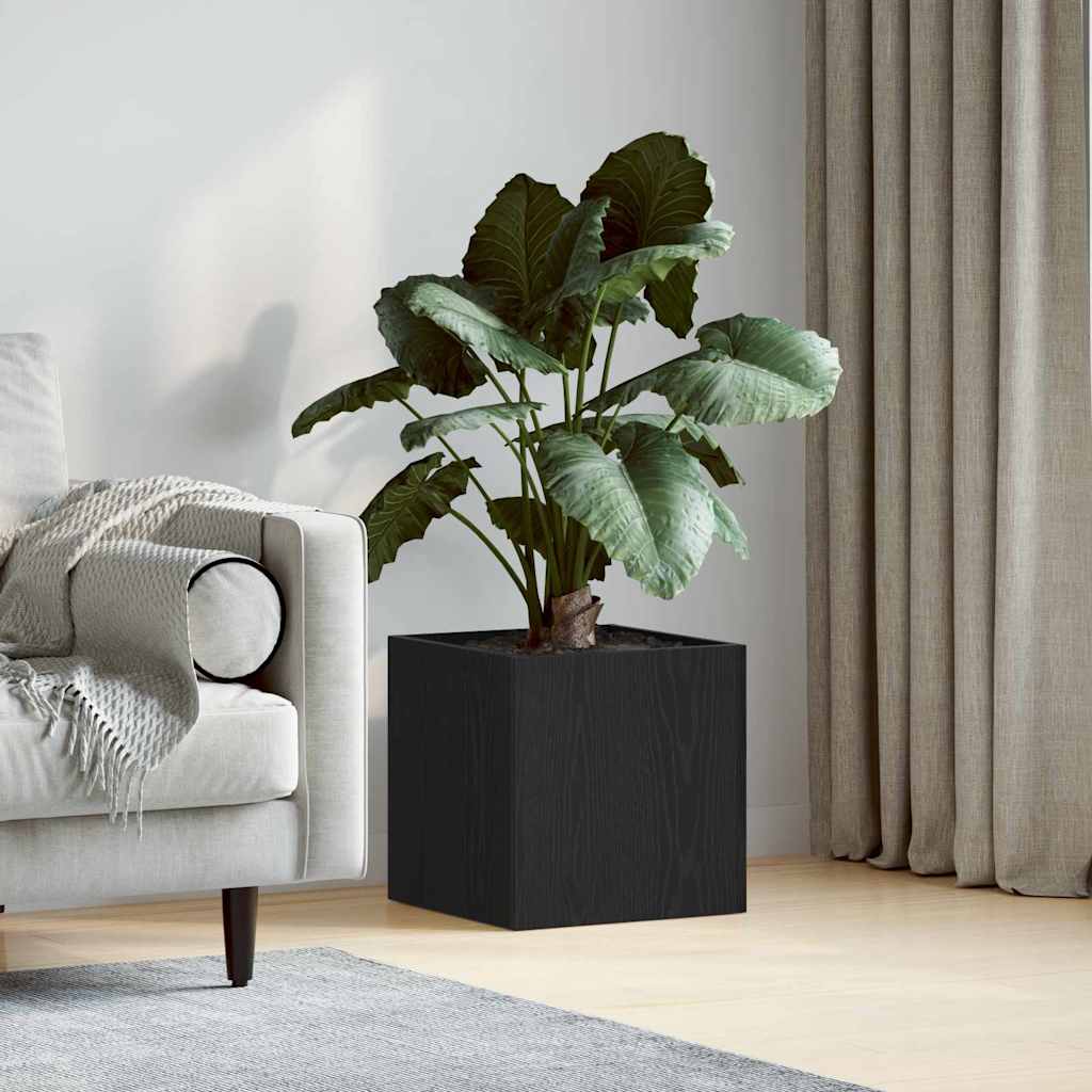 vidaXL Blomsterkasse Sort eg 40 x 40 x 40 cm Konstrueret træ