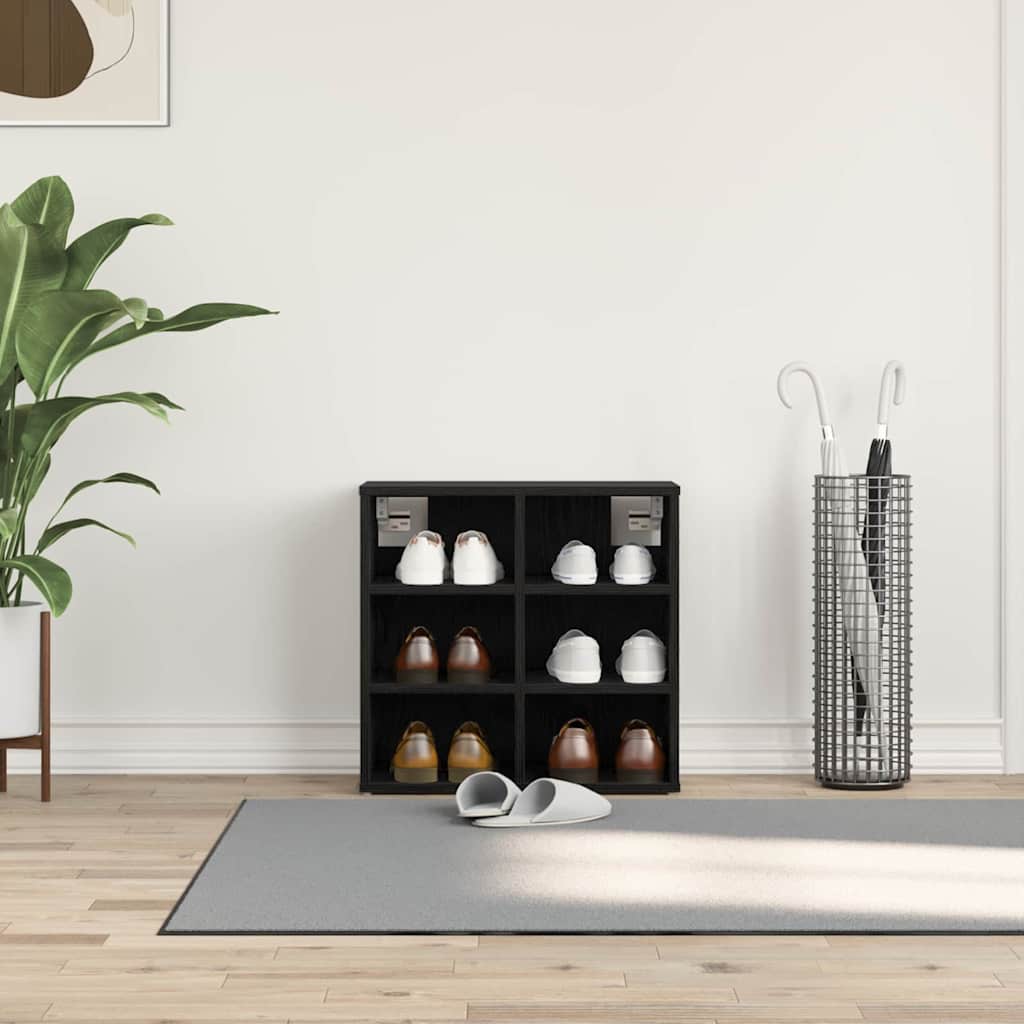 Sko skab med hylde Sort eg 52 x 30 x 50,5 cm Konstrueret træ