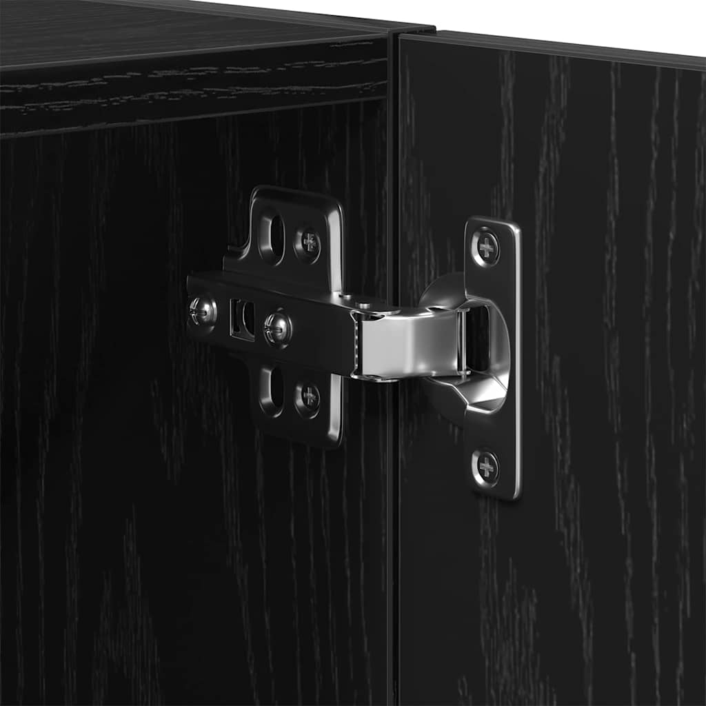 Vægskab Vægmonteret Sort eg 60 x 30 x 70 cm Konstrueret træ