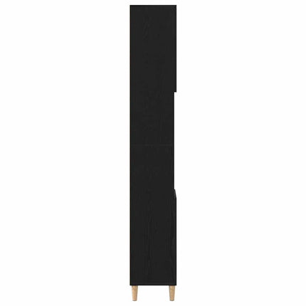 Badeværelsesskab Sort eg 30 x 30 x 190 cm Konstrueret træ