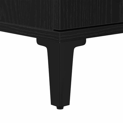 Badeværelsesskab Sort eg 30 x 30 x 190 cm Konstrueret træ