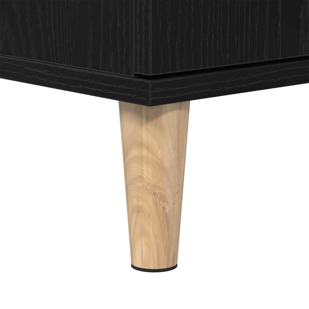 Badeværelsesskab Sort eg 30 x 30 x 100 cm Konstrueret træ