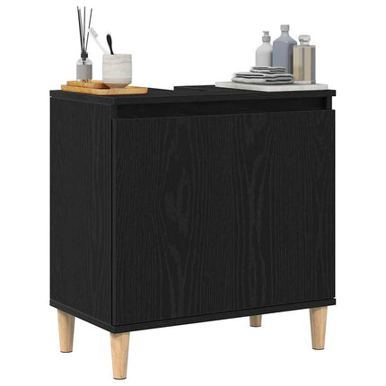 Badeværelsesskabsunder Sort eg 58 x 33 x 60 cm Konstrueret træ