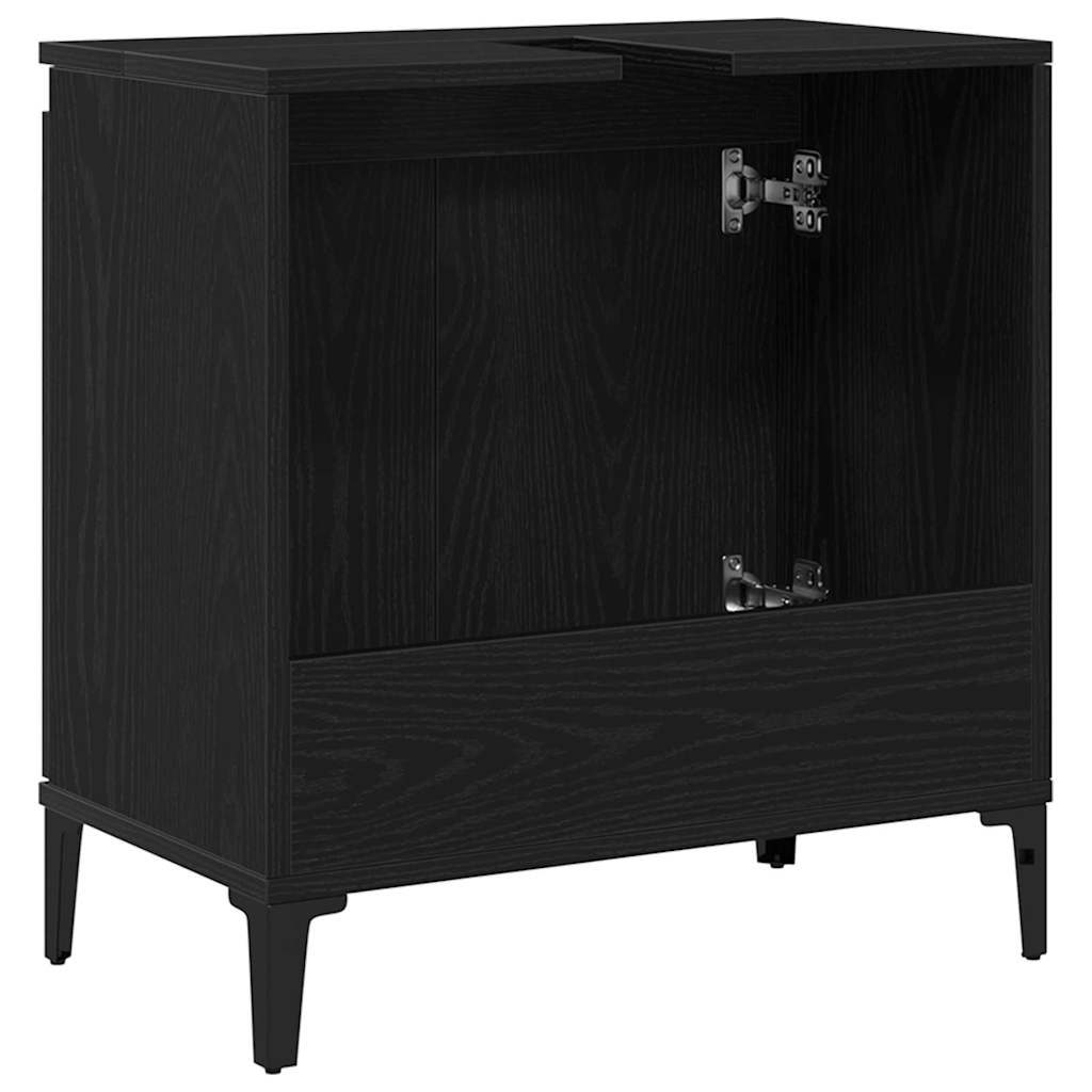 Badeværelsesskabsunder Sort eg 58 x 33 x 60 cm Konstrueret træ