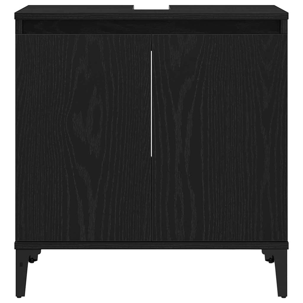 Badeværelsesskabsunder Sort eg 58 x 33 x 60 cm Konstrueret træ